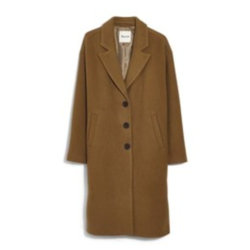 Madewell Bergen Cocoon Coat in Camel